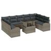 vidaXL Conjunto de Sof&aacute; de Jardim 10 unid. Cinzeto Rattan Sint&eacute;tico