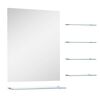 vidaXL Espelho de parede com 5 prateleiras 50x60 cm prateado