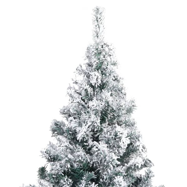 vidaXL Árvore de Natal artificial c/ flocos de neve 240 cm PVC verde