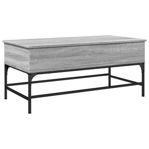 vidaXL Mesa de centro 100x50x45cm derivados madeira/metal cinza sonoma