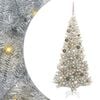 vidaXL &Aacute;rvore de Natal com luzes LED Prateado 180 cm PET e a&ccedil;o