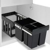 vidaXL Balde do lixo de encastre no arm&aacute;rio cozinha fecho suave 48 L