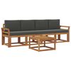 vidaXL Conjunto de Sof&aacute;s para Exterior 5 pcs Natural e Antracite