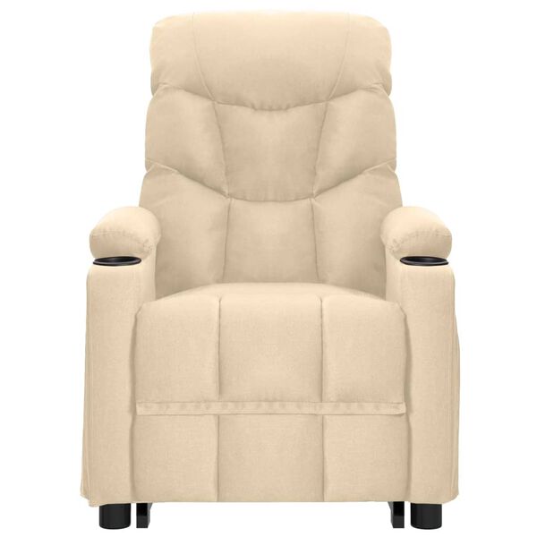 vidaXL Poltrona de massagens tecido cor creme