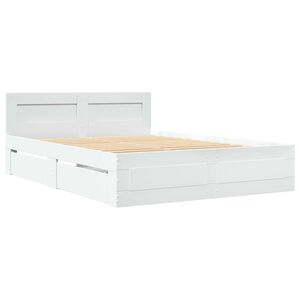 vidaXL Estrutura da Cama Branco 137 x 188 cm Derivados de Madeira