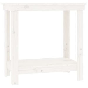 vidaXL Banco de trabalho 80x50x80 cm pinho maci&ccedil;o branco