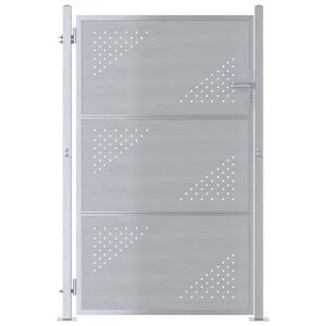 vidaXL Port&atilde;o de Jardim 85 x 120 cm A&ccedil;o inoxid&aacute;vel Prateado Tranc&aacute;vel