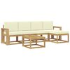 vidaXL Conjunto de Sof&aacute;s para Exterior 6 pcs Branco e Creme
