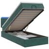 vidaXL Cama Ottoman com Colch&atilde;o e LED Verde-Escuro 80 x 200 cm Veludo