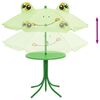 vidaXL 3 pcs conjunto bistr&ocirc; de jardim infantil c/ guarda-sol verde