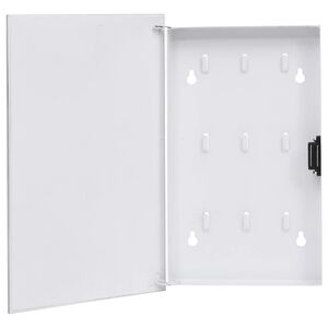 vidaXL Chaveiro com quadro magn&eacute;tico 30x20x4 cm branco