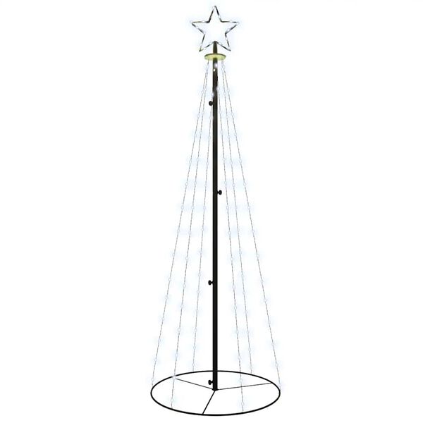 vidaXL Árvore de Natal em cone 108 luzes LED 70x180 cm branco frio