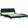 vidaXL Cama com colch&atilde;o 160x200 cm veludo verde-escuro