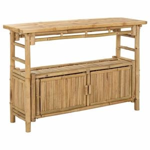 vidaXL Aparador com prateleira Natural 110 x 35 x 75 cm Bambu