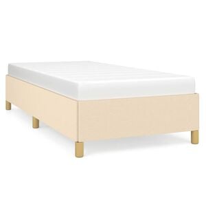 vidaXL Estrutura de cama sem colch&atilde;o 90x190 cm tecido creme