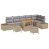 vidaXL Conjunto de Sof&aacute; de Jardim 9 unid. Bege vime PE