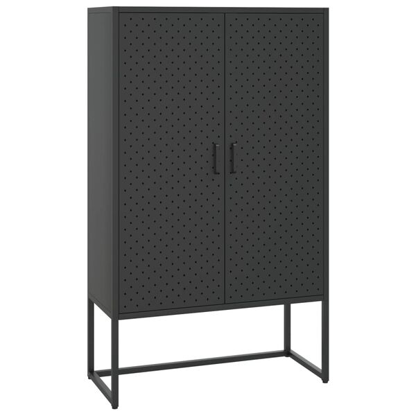 vidaXL Aparador alto 80x35x135 cm a&ccedil;o preto