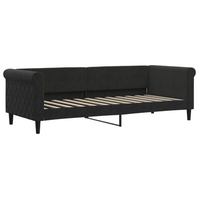 vidaXL Sofá-cama com colchão 80x200 cm veludo preto