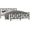 vidaXL Estrutura de cama com cabeceira e p&eacute;s 150x200 cm metal preto