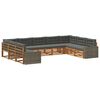vidaXL Conjunto de Sof&aacute;s para Exterior 9 pcs Natural e Antracite