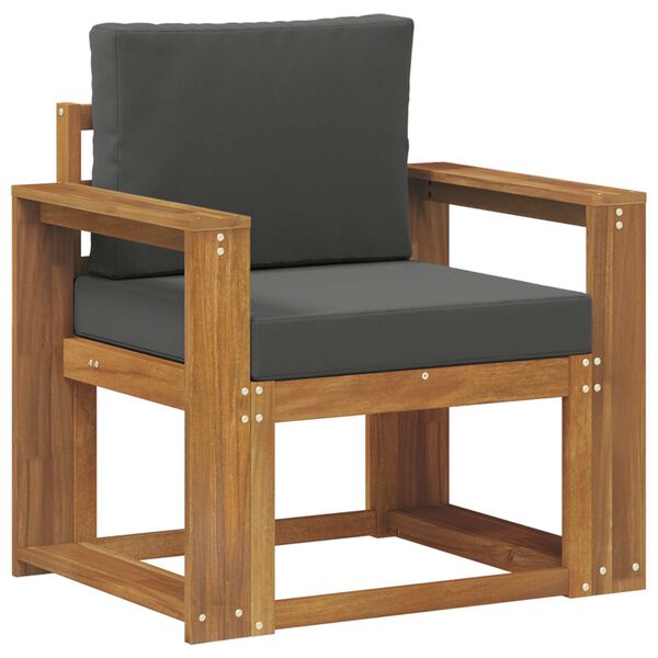 vidaXL Sof&aacute; exterior Madeira de Ac&aacute;cia maci&ccedil;a e Poli&eacute;ster Natural