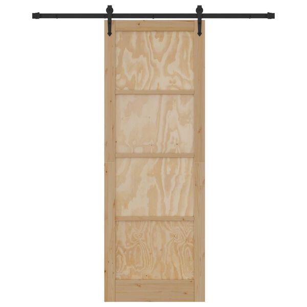 vidaXL Porta Deslizante ORKDAL Natural e Preto 83 x 232 cm