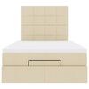 vidaXL Estrutura de cama otomana com colch&atilde;o tecido creme 120x200cm
