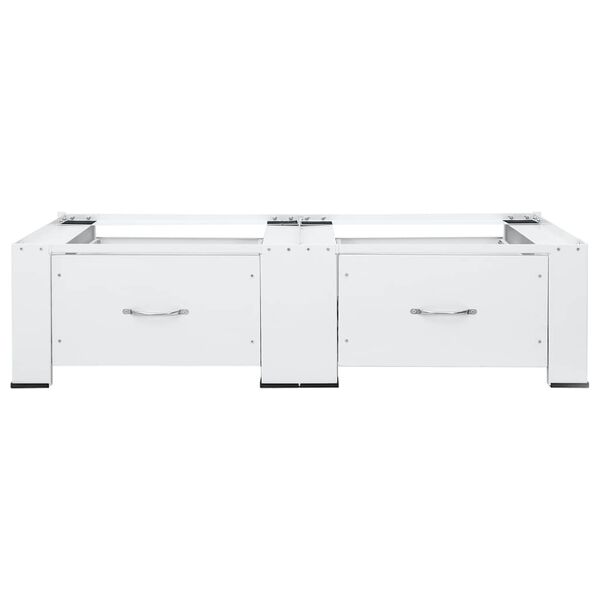 vidaXL M&aacute;quina de lavar roupa dupla com pedestal e gavetas, branca