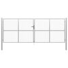 vidaXL Port&atilde;o de jardim em a&ccedil;o galvanizado 400 x 150 cm cor prata