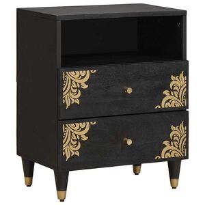 vidaXL Arm&aacute;rio de Cabeceira com gaveta Preto 50 x 33 x 62 cm