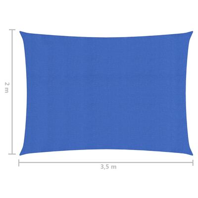 vidaXL Para-sol estilo vela 160 g/m² 2x3,5m PEAD azul