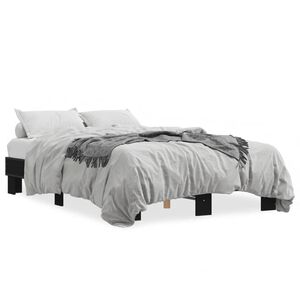 vidaXL Estrutura de cama 140x200 cm derivados de madeira/metal preto