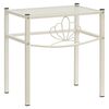 vidaXL Mesa cabeceira 42,5x33x44,5cm metal branco e vidro transparente