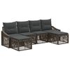 vidaXL Conjunto de Sof&aacute; de Jardim 6 unid. Cinzento vime PE