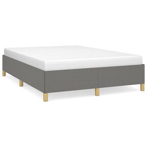 vidaXL Estrutura de cama sem colch&atilde;o 140x200 cm tecido cinzento-escuro