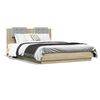 vidaXL Estrutura cama c/ cabeceira derivados madeira carvalho sonoma