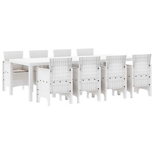 vidaXL Conjunto de Jantar para Jardim 9 pcs Cinzento-claro