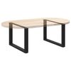 vidaXL P&eacute;s para mesa de centro em formato de U, 2 pe&ccedil;as, preto, 70x (42-43) cm, a&ccedil;o
