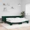 vidaXL Sof&aacute;-cama c/ gavet&atilde;o e colch&otilde;es 100x200cm veludo verde-escuro