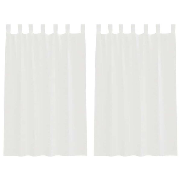 vidaXL Cortinas de voile com la&ccedil;os 2 pcs branco 140x175 cm