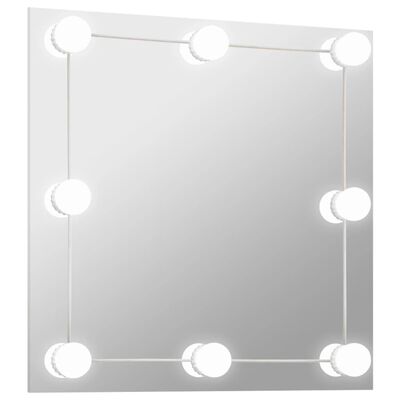 vidaXL Espelho de parede com luzes LED vidro quadrado