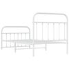vidaXL Estrutura de cama com cabeceira e p&eacute;s 100x190 cm metal branco