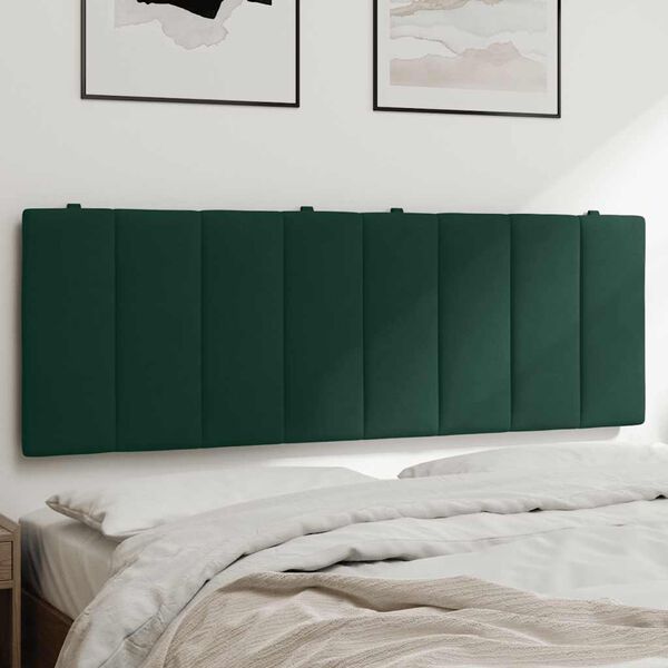vidaXL Almofad&atilde;o de cabeceira Hanko 120 cm veludo verde-escuro