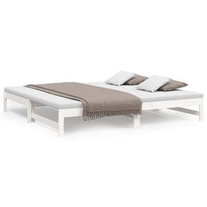 vidaXL Sof&aacute;-cama de puxar 2x(90x200) cm pinho maci&ccedil;o branco
