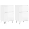 vidaXL Aparadores 2 pcs 40x35x70 cm deriv. de madeira branco brilhante