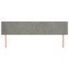 vidaXL Cabeceira de cama c/ abas veludo 183x16x78/88 cm cinzento-claro