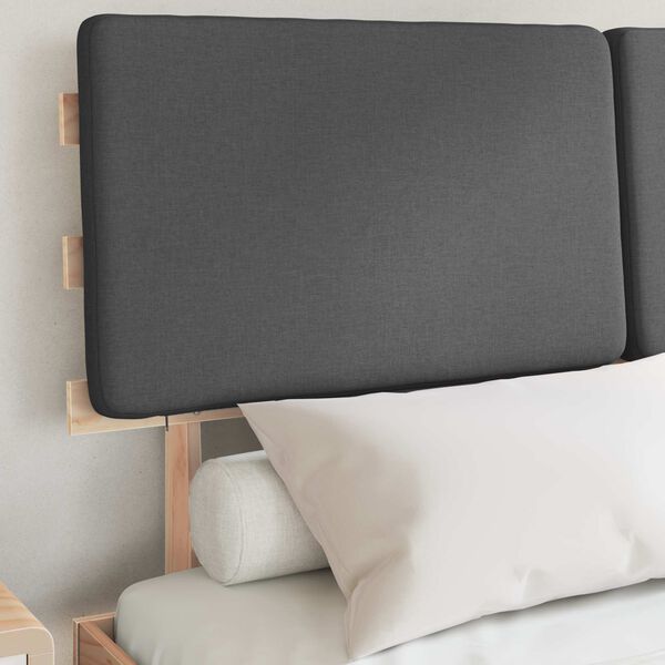 vidaXL Estrutura de Cama com Cabeceira Estofada Cinza Escuro