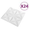 vidaXL Painéis de parede 3D 24 pcs 50x50 cm 6 m² origami branco