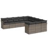 vidaXL 11 pcs conjunto sof&aacute;s de jardim c/ almofad&otilde;es vime PE cinzento