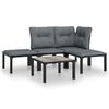 vidaXL 5 pcs conjunto lounge de jardim vime PE preto/cinzento